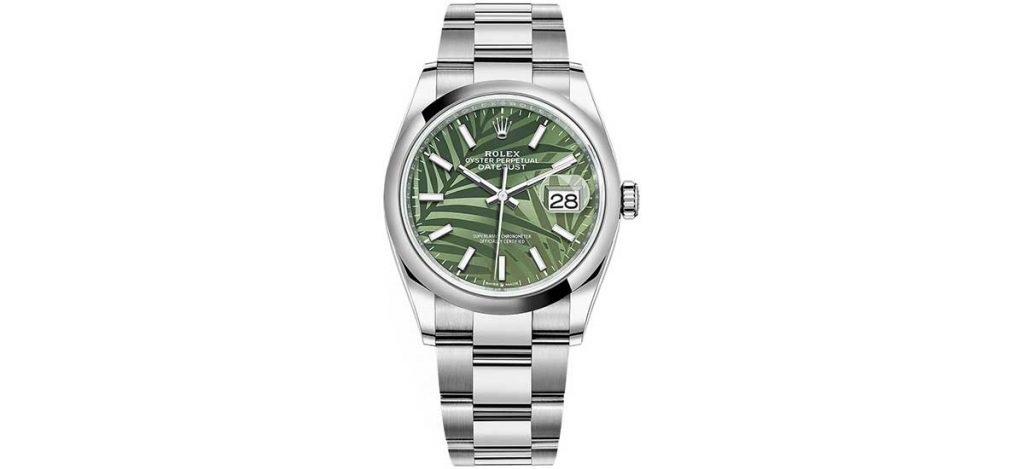 Rolex Datejust 126200 Olive Green Palm Motif