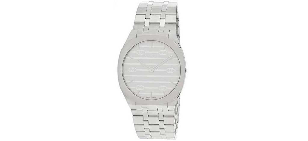 Gucci Dive Watch 40mm Silver Dial Steel Bracelet (Style 663937 I1600 1108, also available on a white rubber strap)