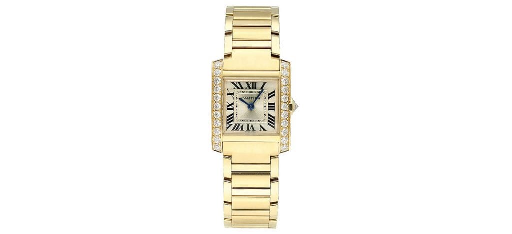 Cartier WGTA0010 Tank Louis Ladies Hand Wind Watch; Silvered Beaded Dial; 29.5 mm x 22.0 mm (Alligator) Leather Strap