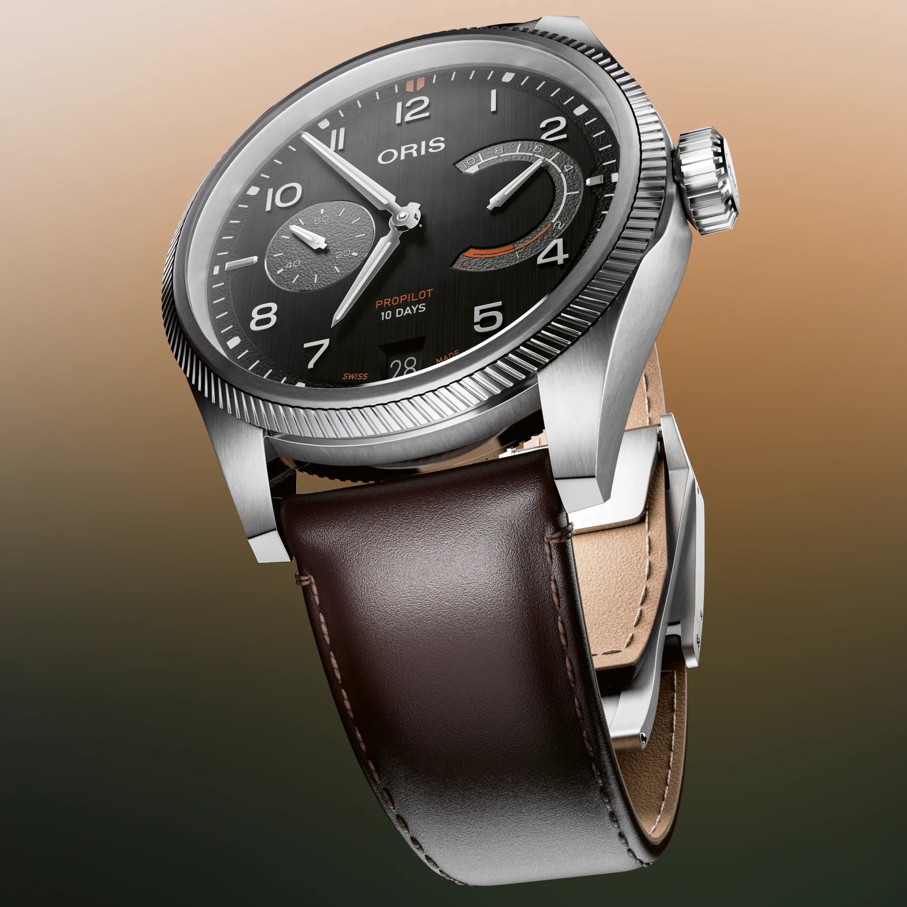 Oris Propilot Calibre 111 Black Dial on Leather Strap 01 111 7808 4164-07 6 20 19LC