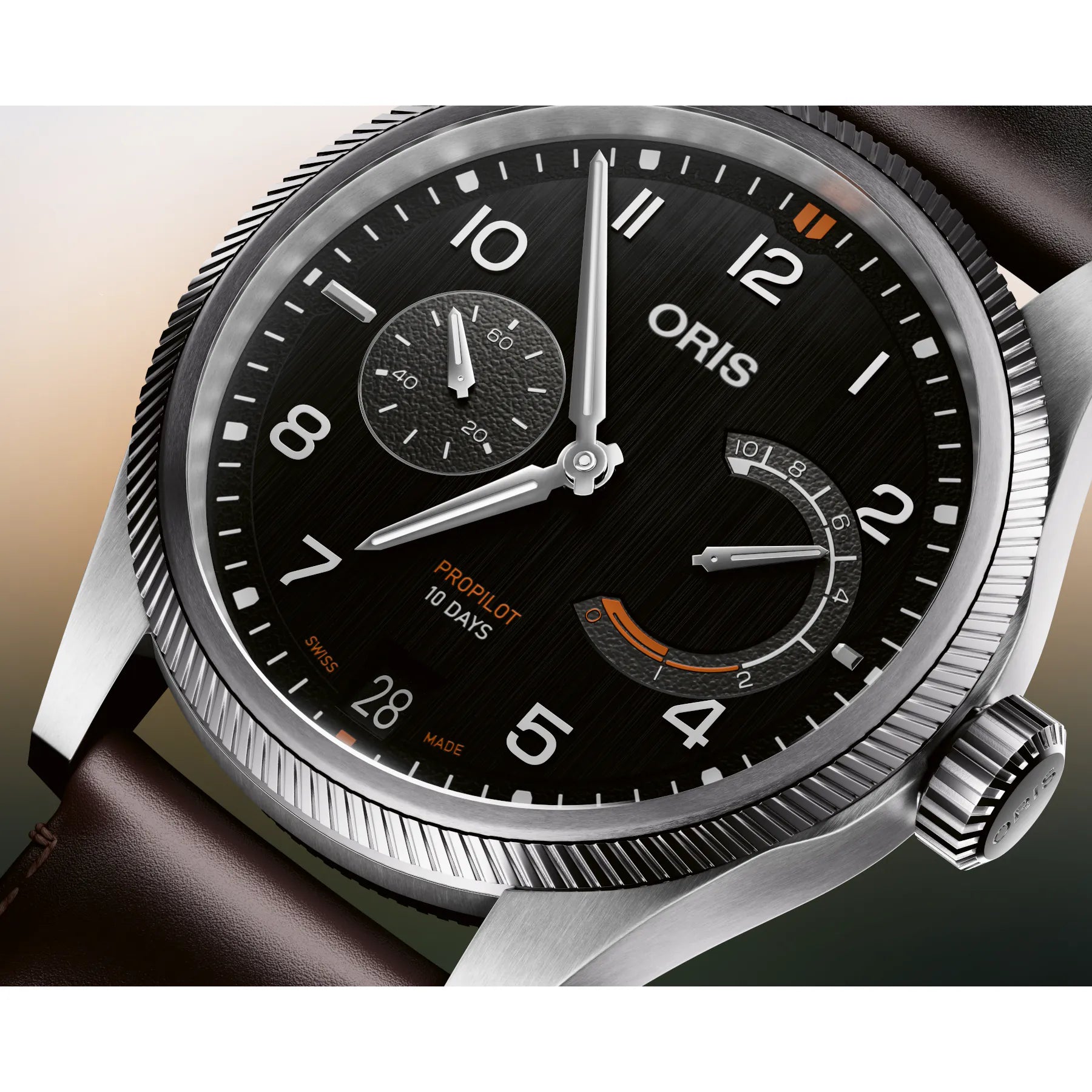 Oris Propilot Calibre 111 Black Dial on Leather Strap 01 111 7808 4164-07 6 20 19LC