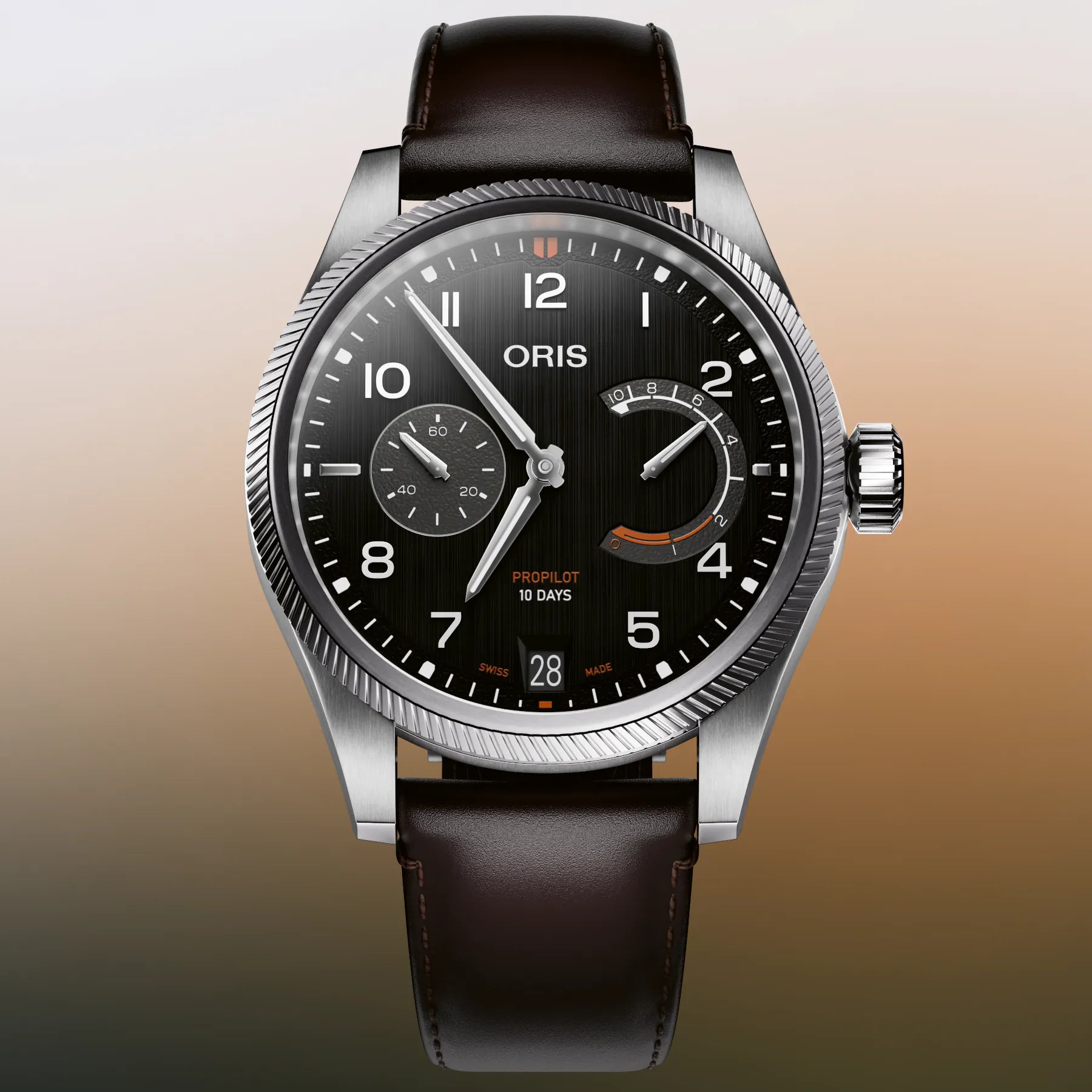 Oris Propilot Calibre 111 Black Dial on Leather Strap 01 111 7808 4164-07 6 20 19LC