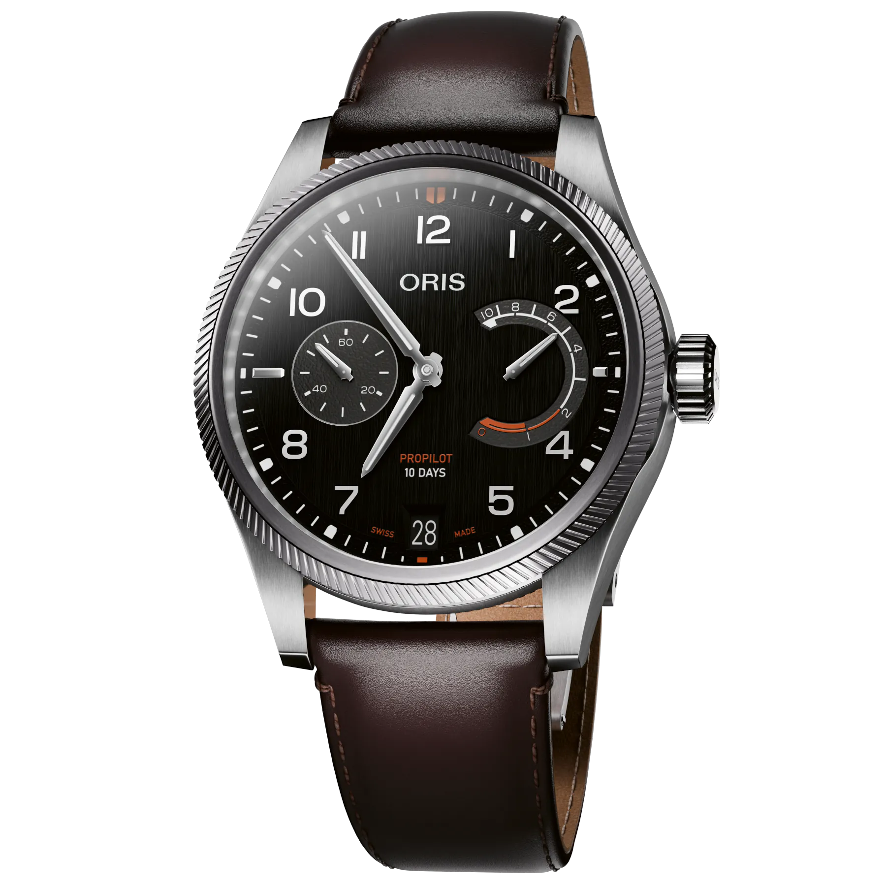 Oris Propilot Calibre 111 Black Dial on Leather Strap 01 111 7808 4164-07 6 20 19LC