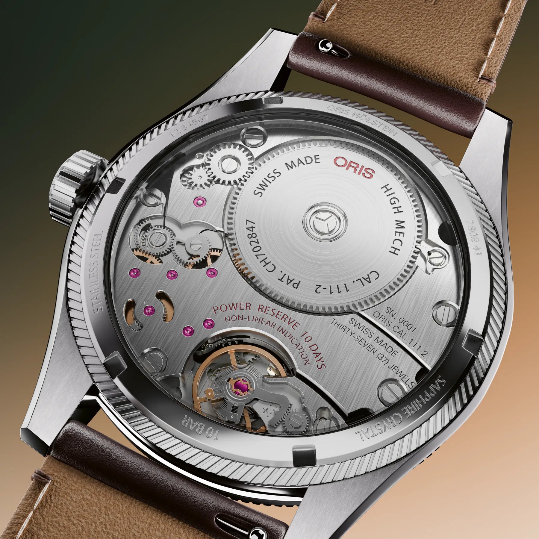 Oris Propilot Calibre 111 Green Dial on Leather Strap 01 111 7808 4167-07 6 20 19LC