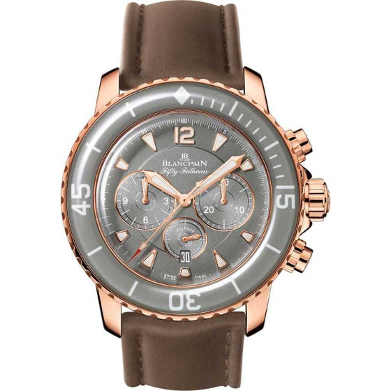 Blancpain Flyback Chronograph Fifty Fathoms Rose Gold Grey Dial 5085 3634 63A