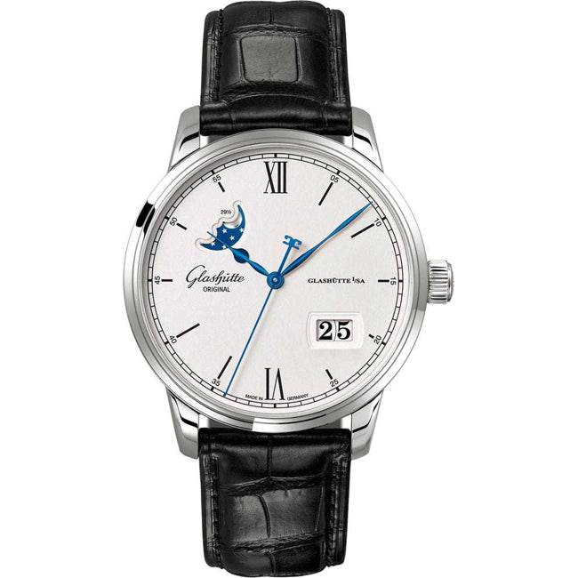 Glashütte Original Senator Excellence Panorama Date Moon Phase Steel 1-36-04-01-02-01