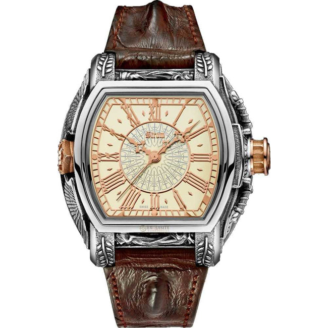 Strom Agonium Michaeli Silver 18k Red Gold Dial Bone White