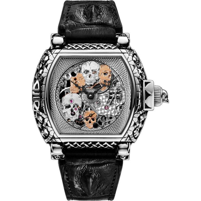Strom Agonium Memento Mori Full Skeleton White Gold