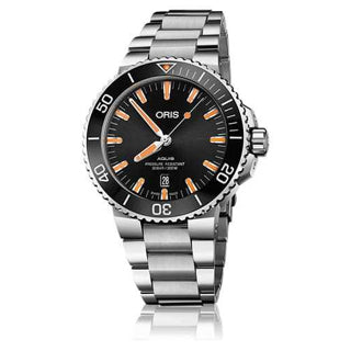 Oris Aquis Date Black Orange on Bracelet