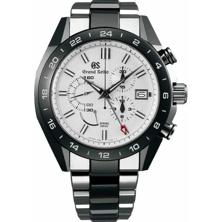 Grand Seiko SBGC221 Black Ceramic Spring Drive White Dial