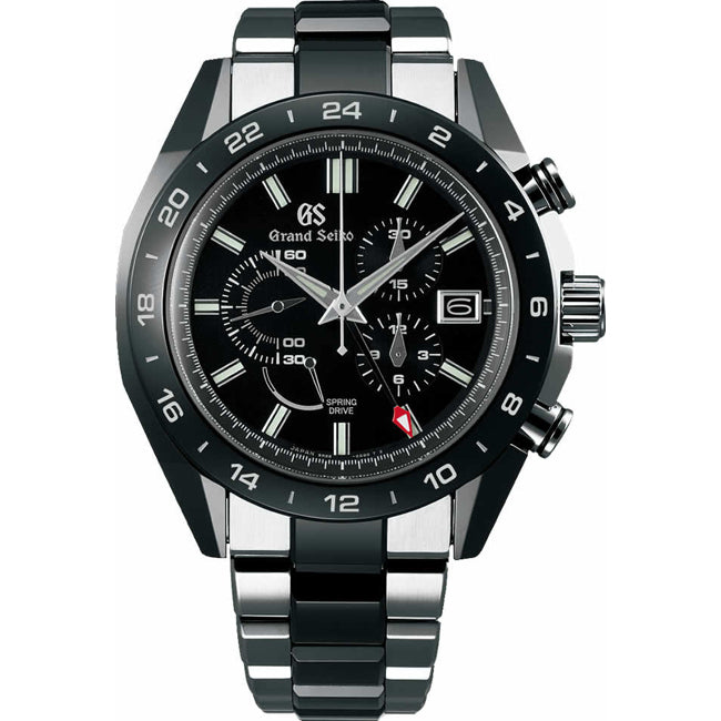 Grand Seiko SBGC223 Black Ceramic Spring Drive Black Dial