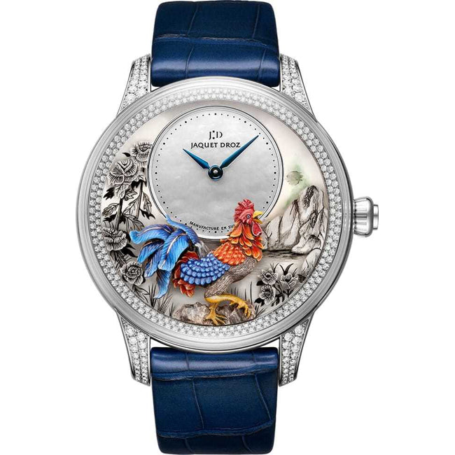 Jaquet Droz Petite Heure Minute Relief Rooster