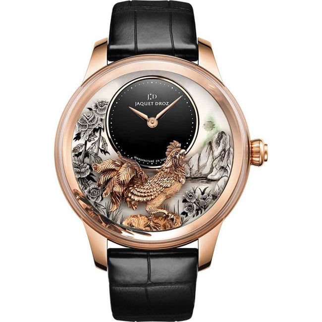 Jaquet Droz Petite heure Minute Relief Rooster