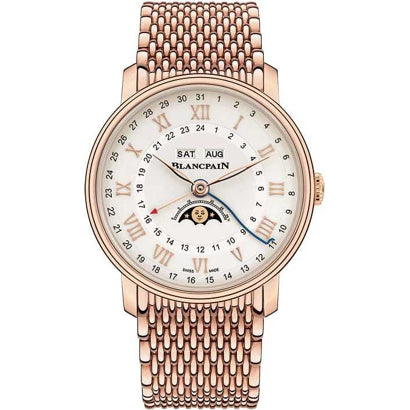Blancpain Villeret Quantieme Complet GMT Red Gold on Bracelet 6676 3642 MMB