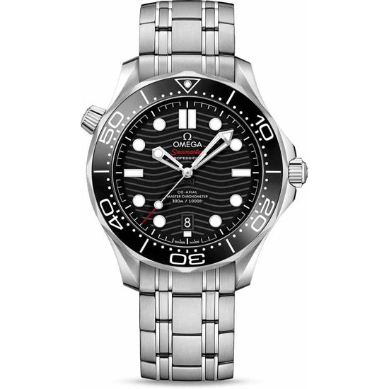 Omega Seamaster Diver 300M Co-Axial Master Chronometer Black Dial on Bracelet