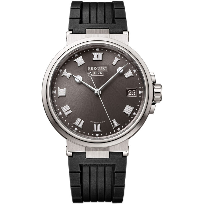 Breguet Marine 5517TI/G2/5ZU Grey Dial on Rubber Strap
