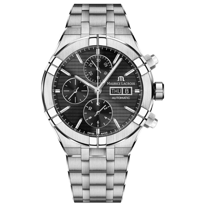 Maurice Lacroix Aikon Automatic Chronograph Black on Bracelet AI6038-SS002-330-1