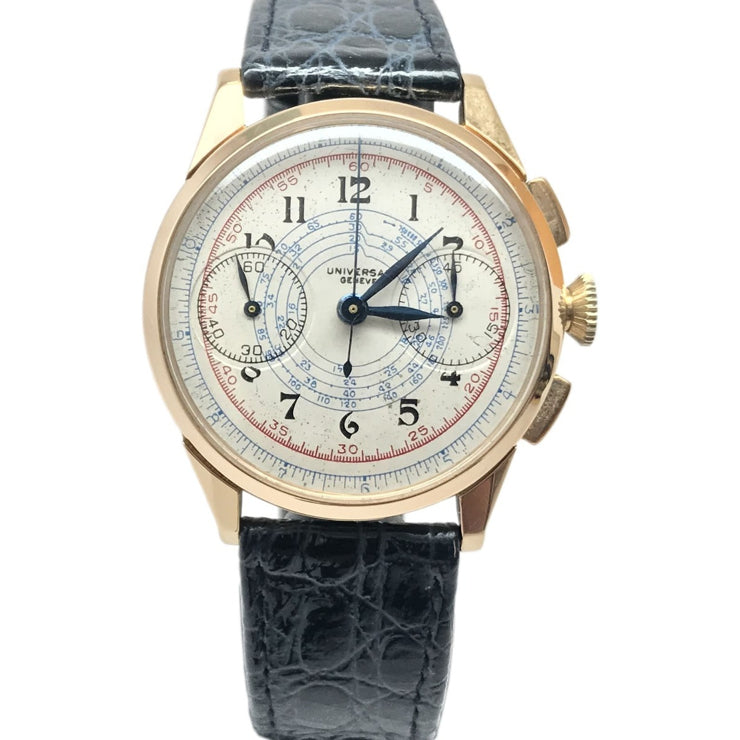Vintage 1940s Universal Geneve 18k Yellow Gold