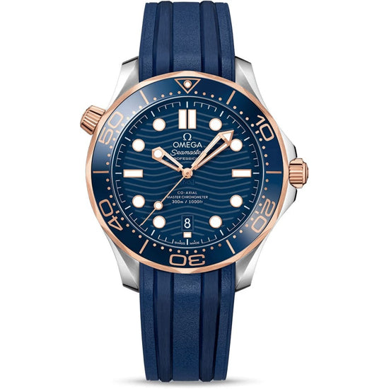 Omega Seamaster Diver 300M Co-Axial Master Chronometer Steel & Sedna Gold on Strap