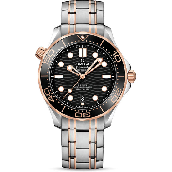 Omega Seamaster Diver 300M Co-Axial Master Chronometer Black Dial Sedna Gold