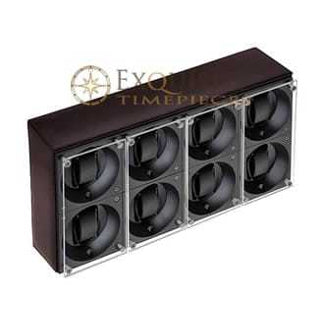 Swiss Kubik 8 Winders Dark Brown Calf Leather With Window Protect