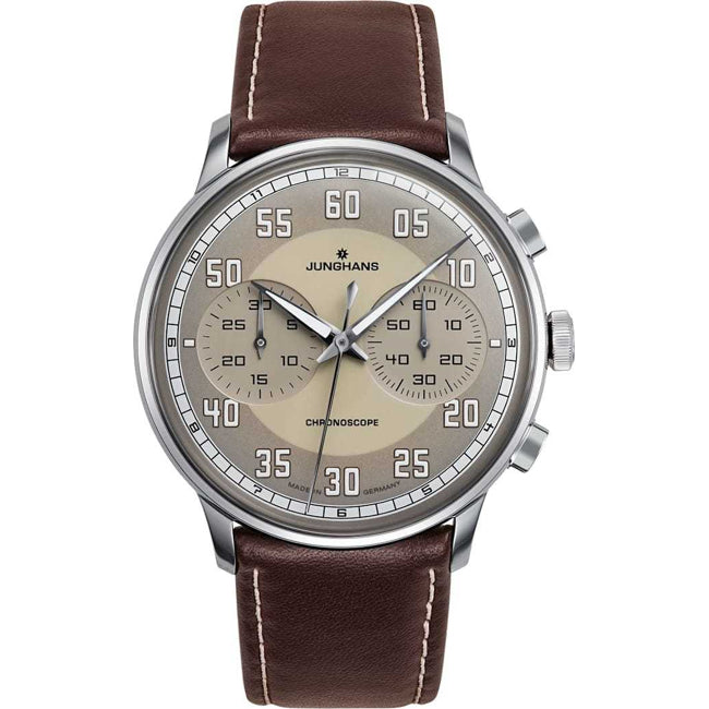 Junghans Meister Driver Chronoscope Sand Dial 027/3684.02