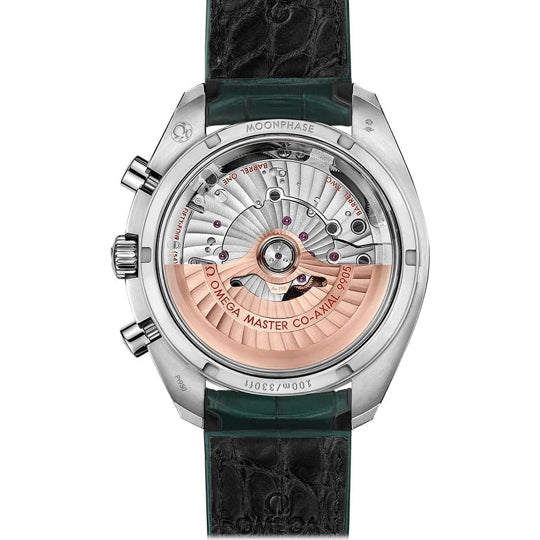 Omega Speedmaster Moonwatch Master Chronometer Moonphase Platinum Green