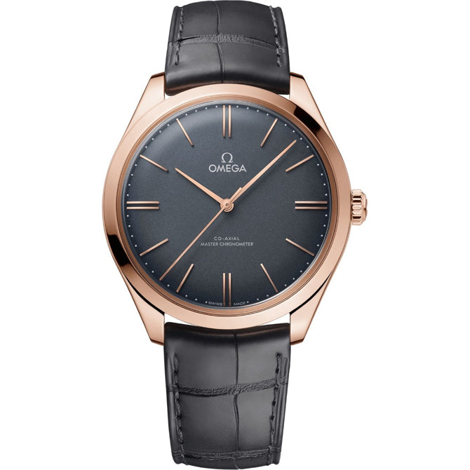Omega De Ville Tresor Grey Dial Rose Gold