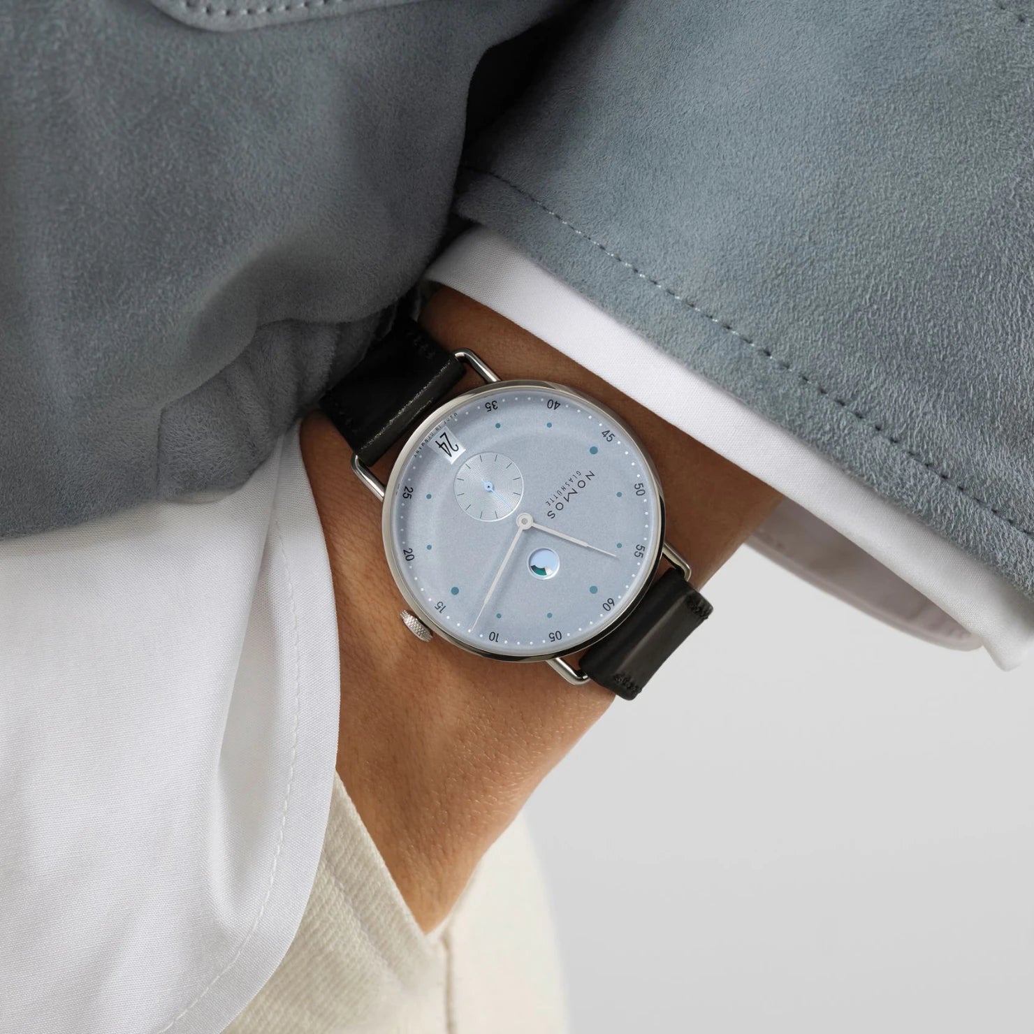 NOMOS Glashütte Metro Date Power Reserve Ice Blue