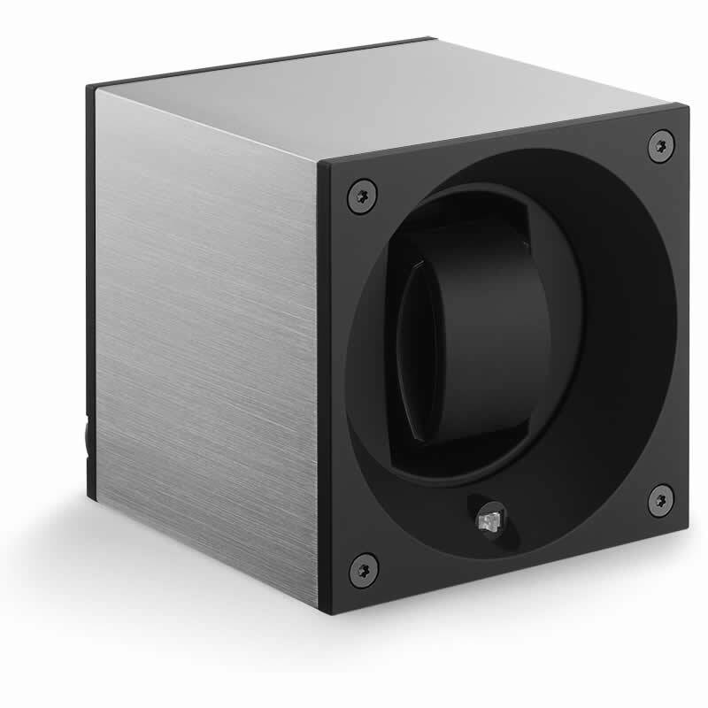 SwissKubik Watch Winder Single Natural Brushed With Window Protect