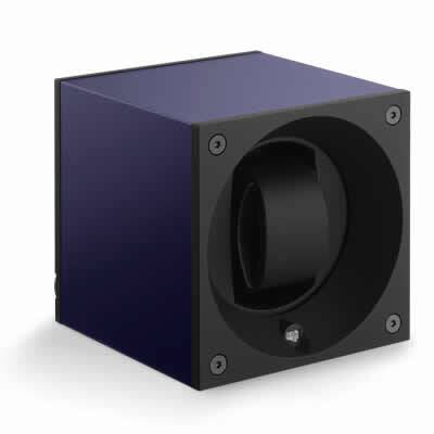 SwissKubik Watch Winder Single Anodized Navy Blue