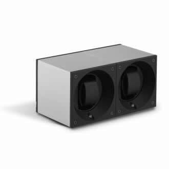SwissKubik Watch Winder Duo Silver Aluminium with Window Protect