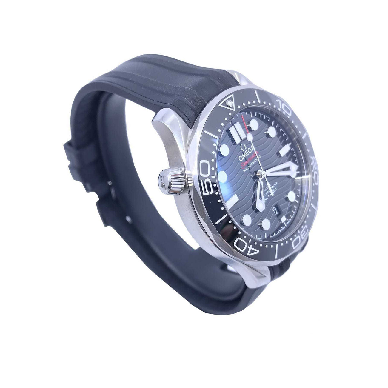 Omega Seamaster Diver 300M Co-Axial Master Chronometer Black Dial on Rubber Strap 210.32.42.20.01.001