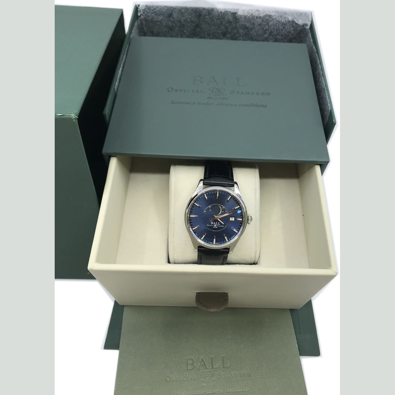 Ball Watch Trainmaster Moonphases Blue Dial NM3082D