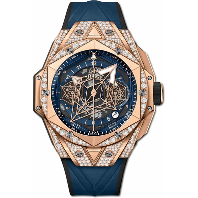 Hublot Big Bang Unico Sang Bleu II King Gold Blue Pavé