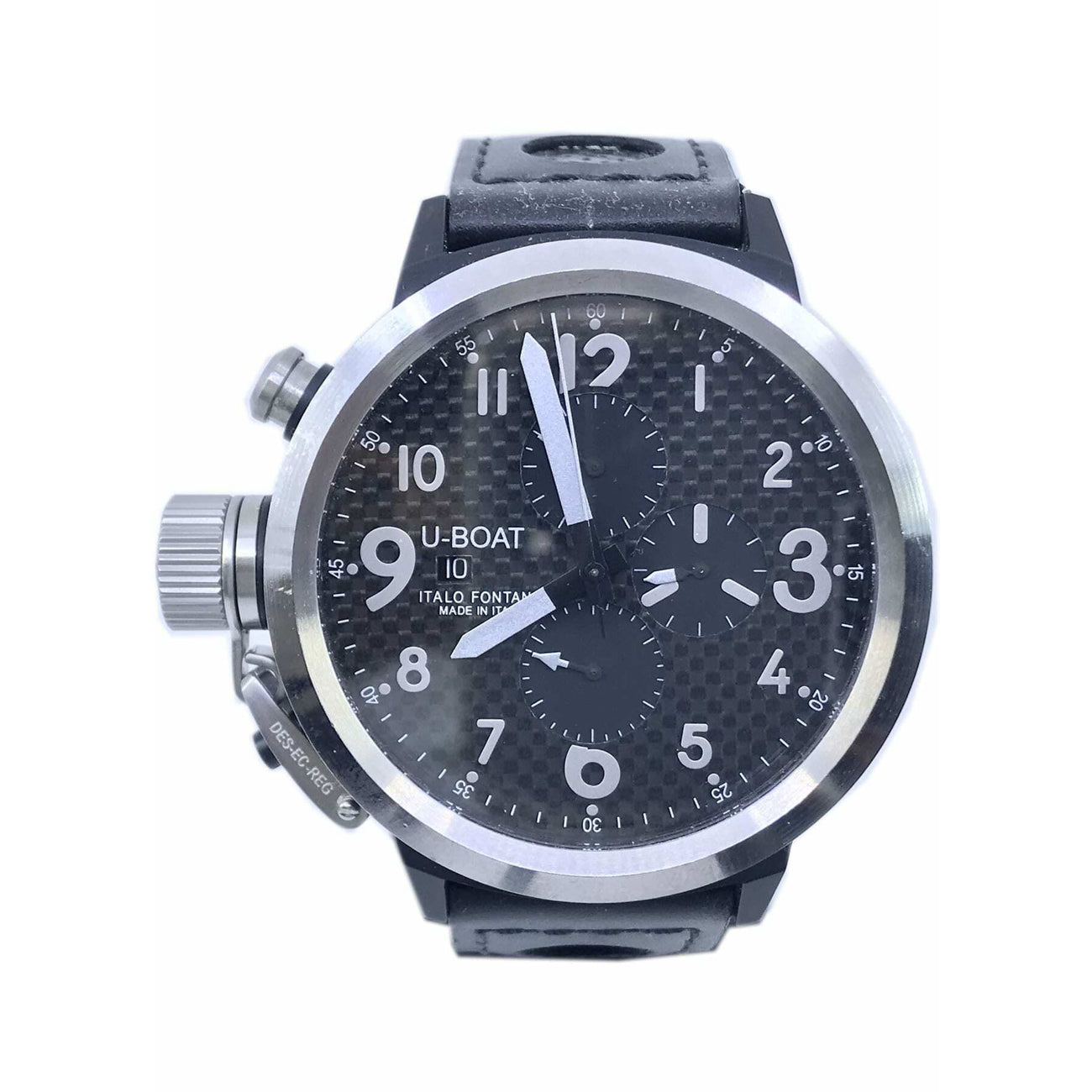 U Boat Flightdeck Black Carbon Fiber 50mm Ref. 6120
