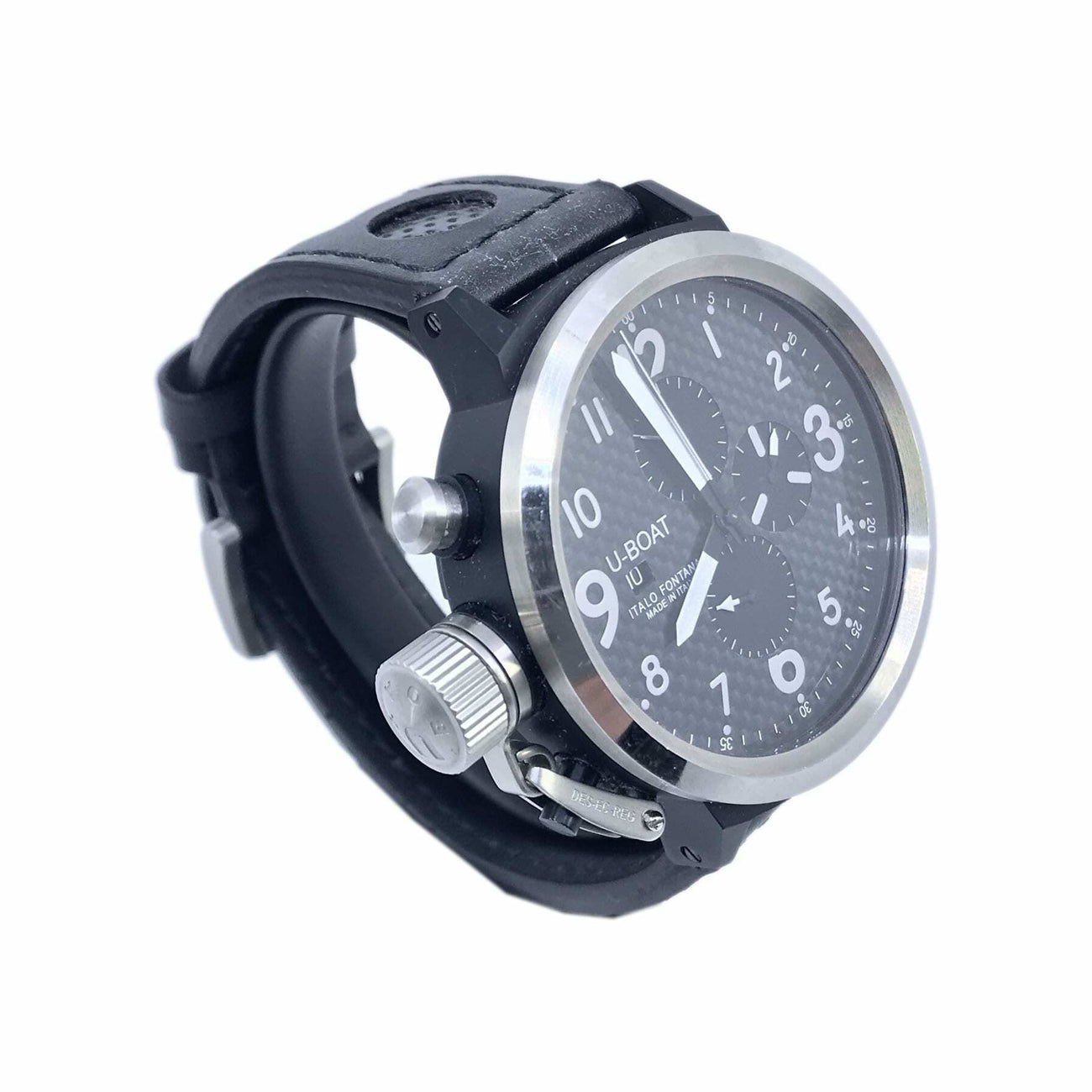 U Boat Flightdeck Black Carbon Fiber 50mm Ref. 6120