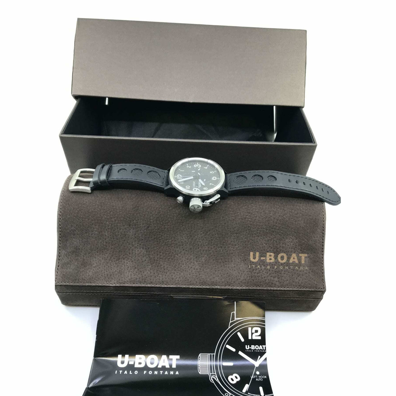 U Boat Flightdeck Black Carbon Fiber 50mm Ref. 6120