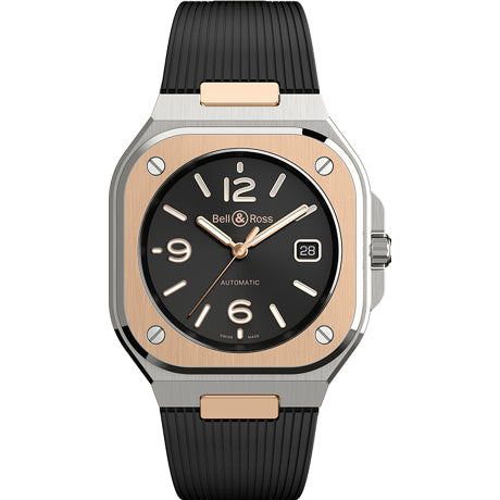 Bell & Ross BR 05 Black Steel & Gold on Strap