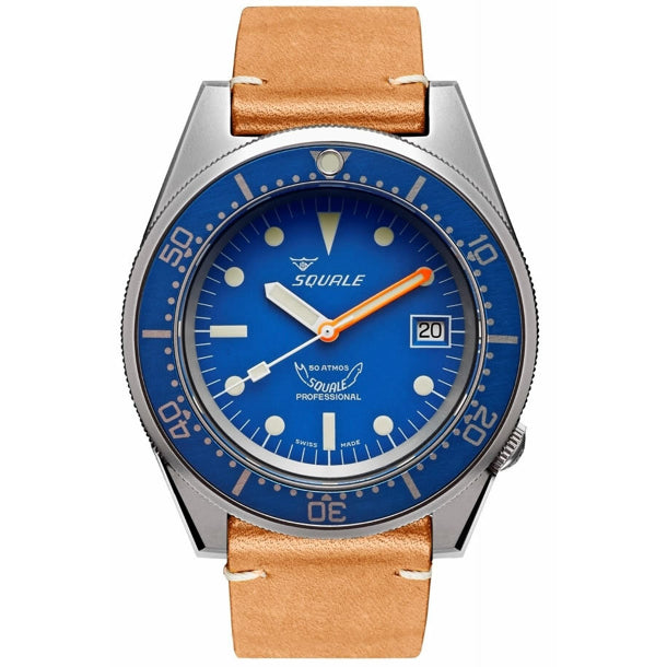 Squale 1521 Classic Blue Sand Blasted on Strap
