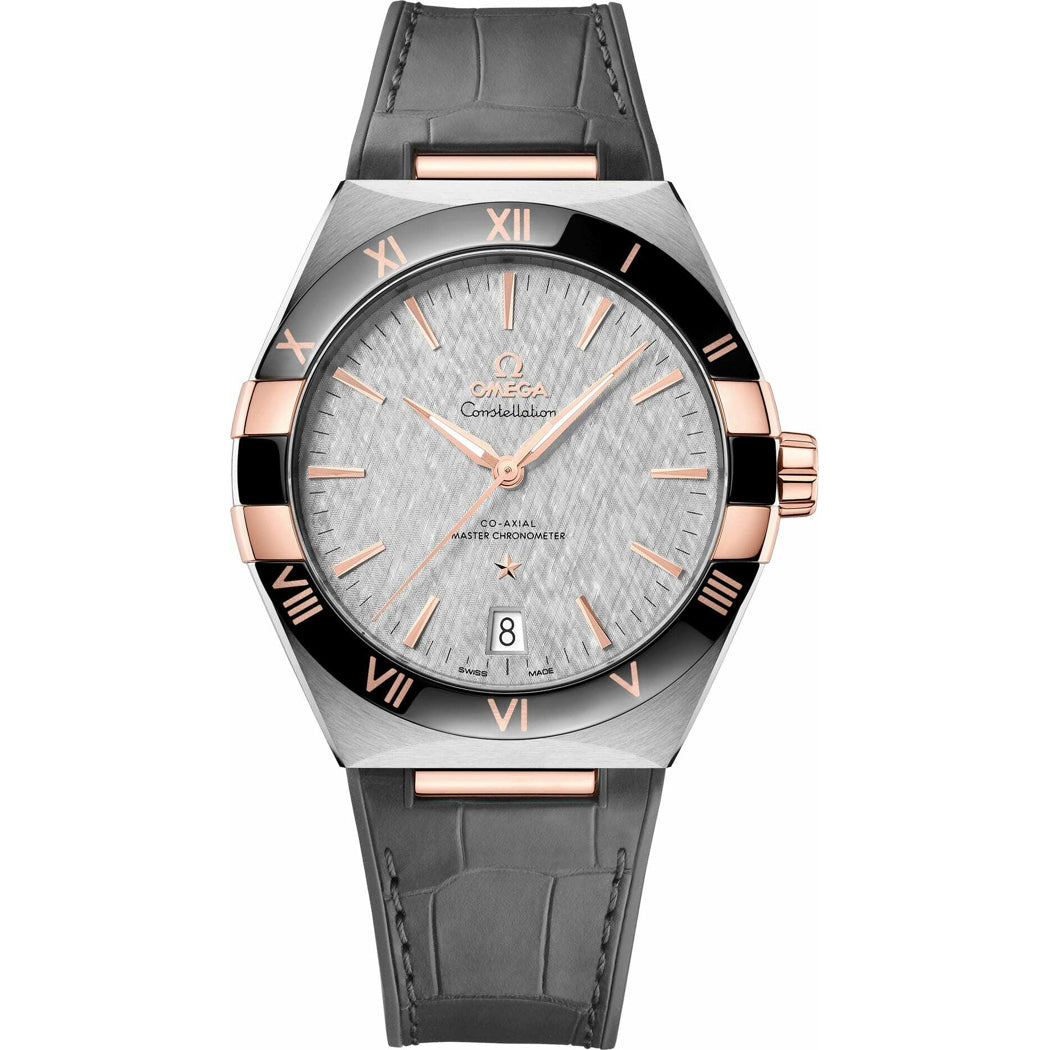 Omega Constellation Co-Axial Master Chronometer Steel Gold Grey Dial on Strap