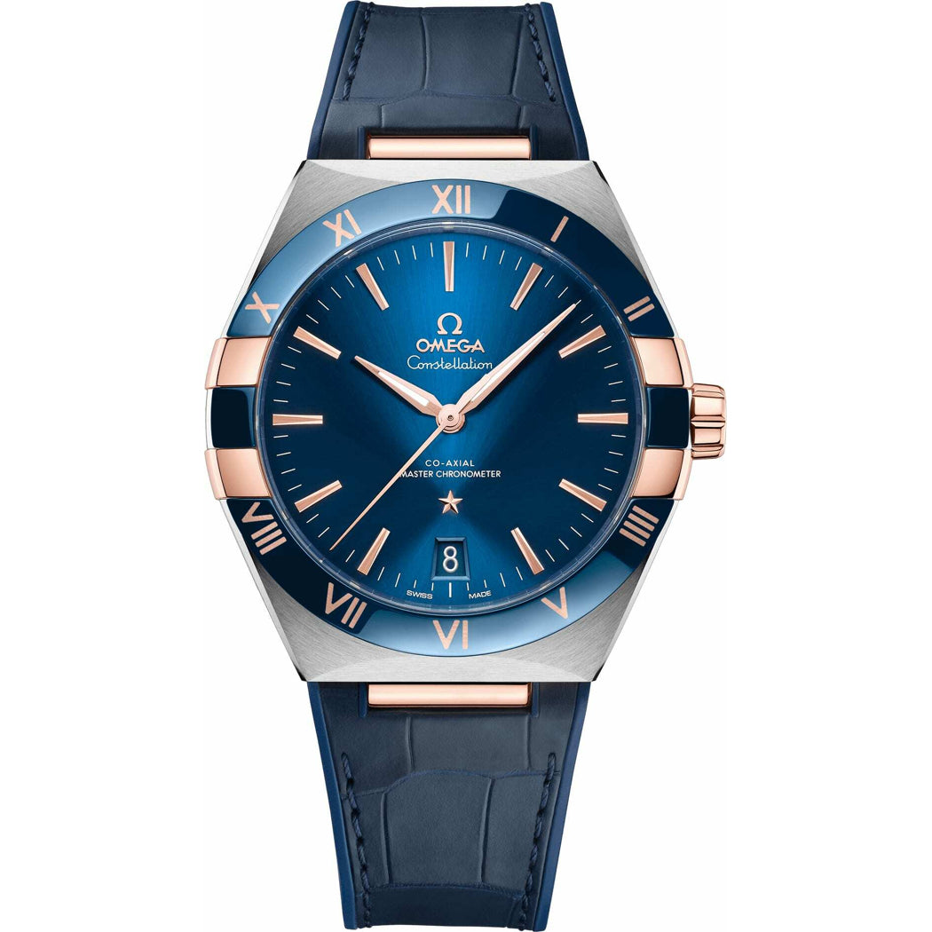 Omega Constellation Co-Axial Master Chronometer Steel Gold Blue Dial on Strap