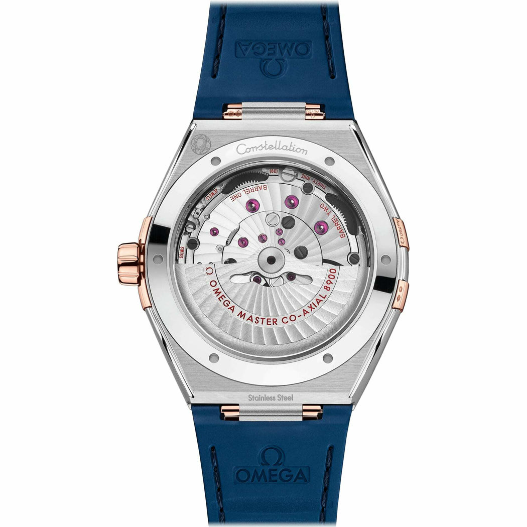 Omega Constellation Co-Axial Master Chronometer Steel Gold Blue Dial on Strap