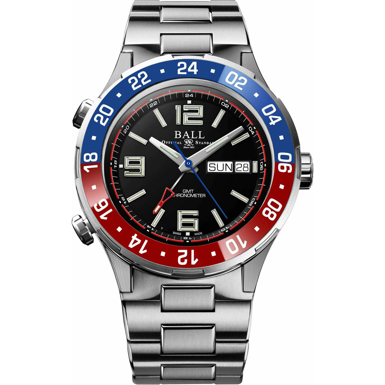 Ball DG3030B-S4C-BK Roadmaster Marine GMT Black Dial 40mm