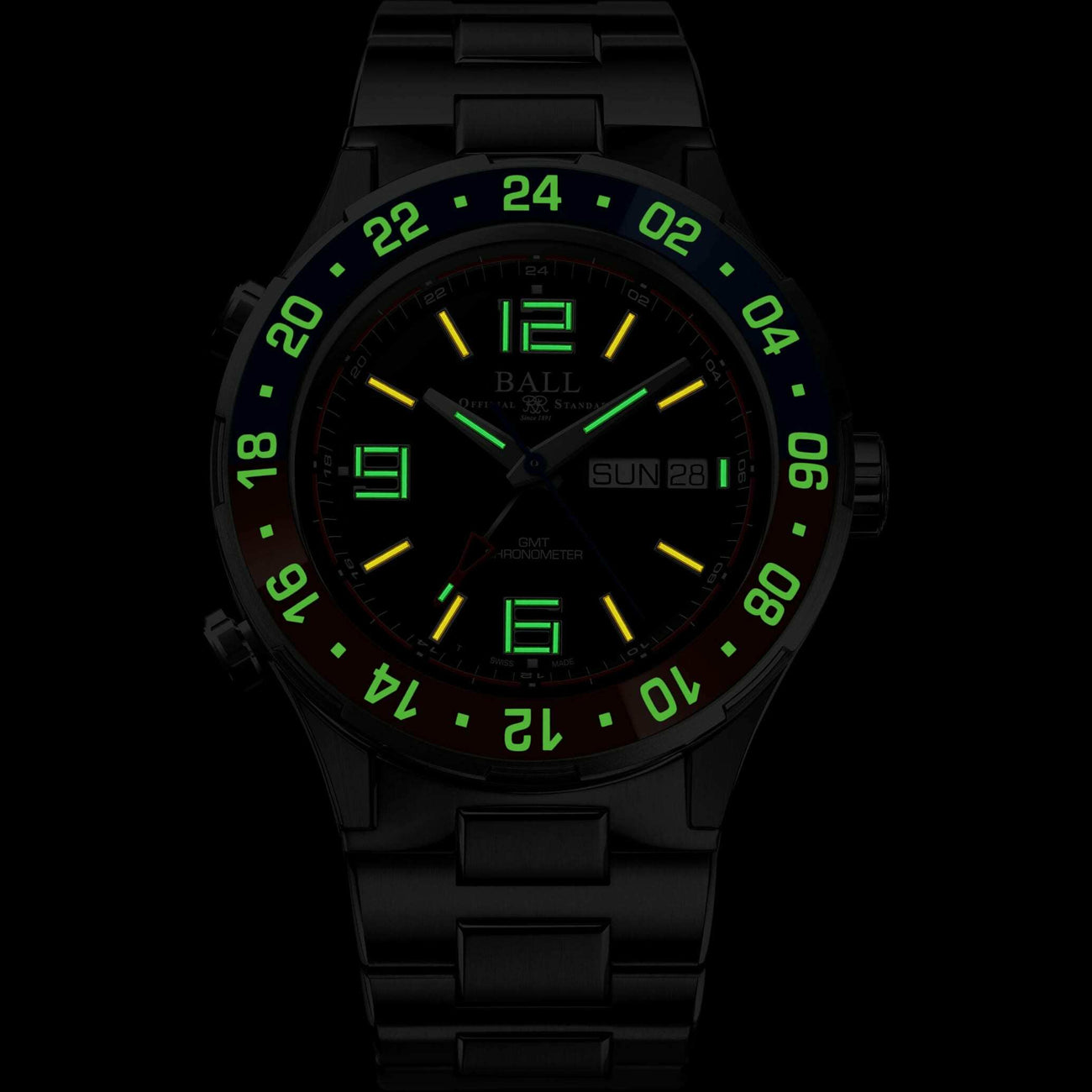 Ball DG3030B-S4C-BK Roadmaster Marine GMT Black Dial 40mm