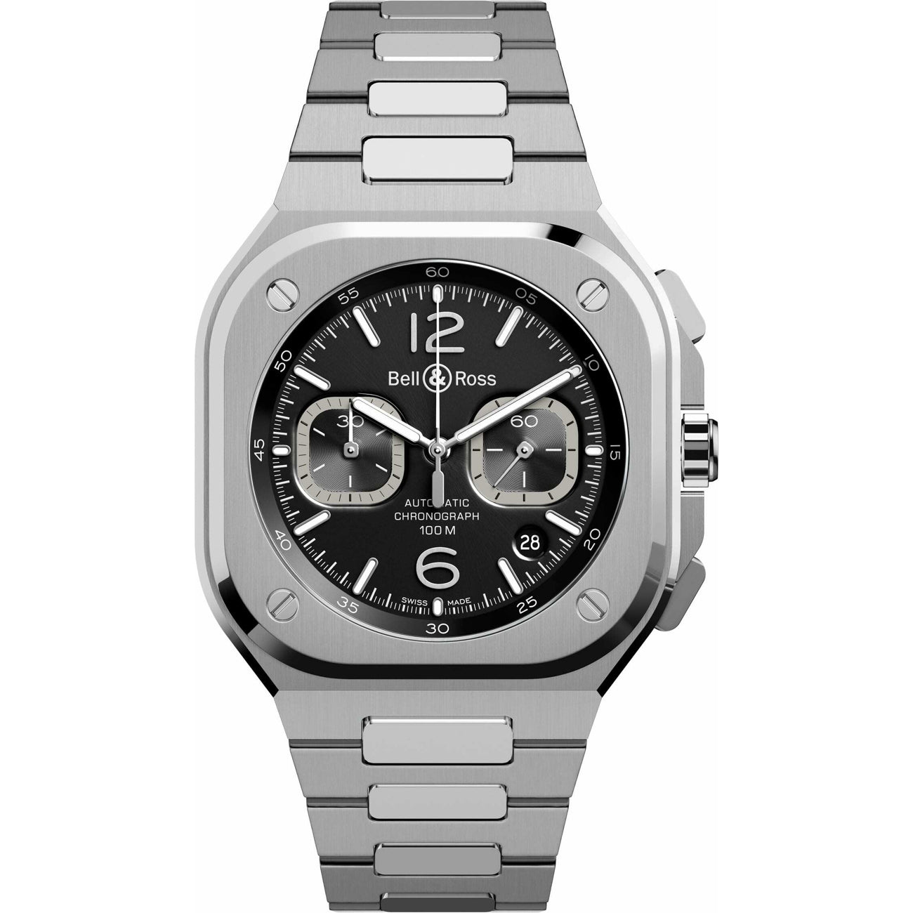 Bell & Ross BR 05 Chrono Black Steel on Bracelet