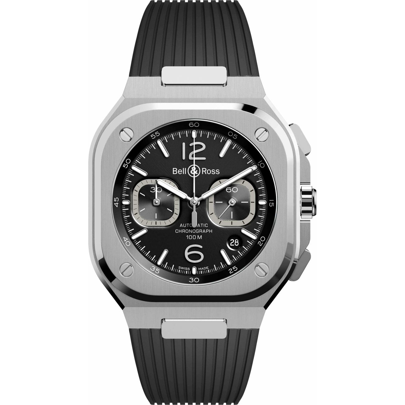 Bell & Ross BR 05 Chrono Black Steel on Strap