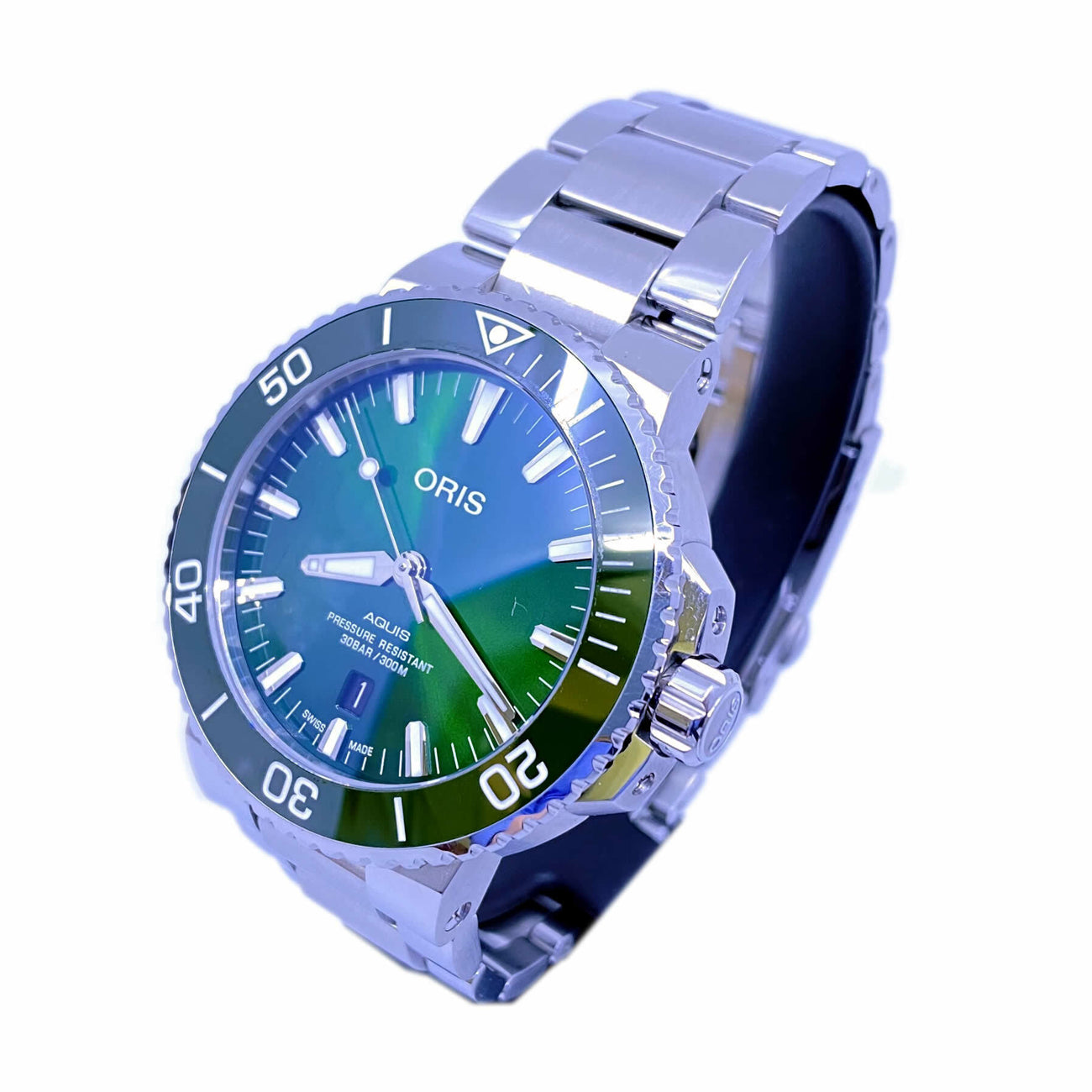 Oris Aquis Date Green Dial on Bracelet 01 733 7730 4157-07 8 24 05PEB