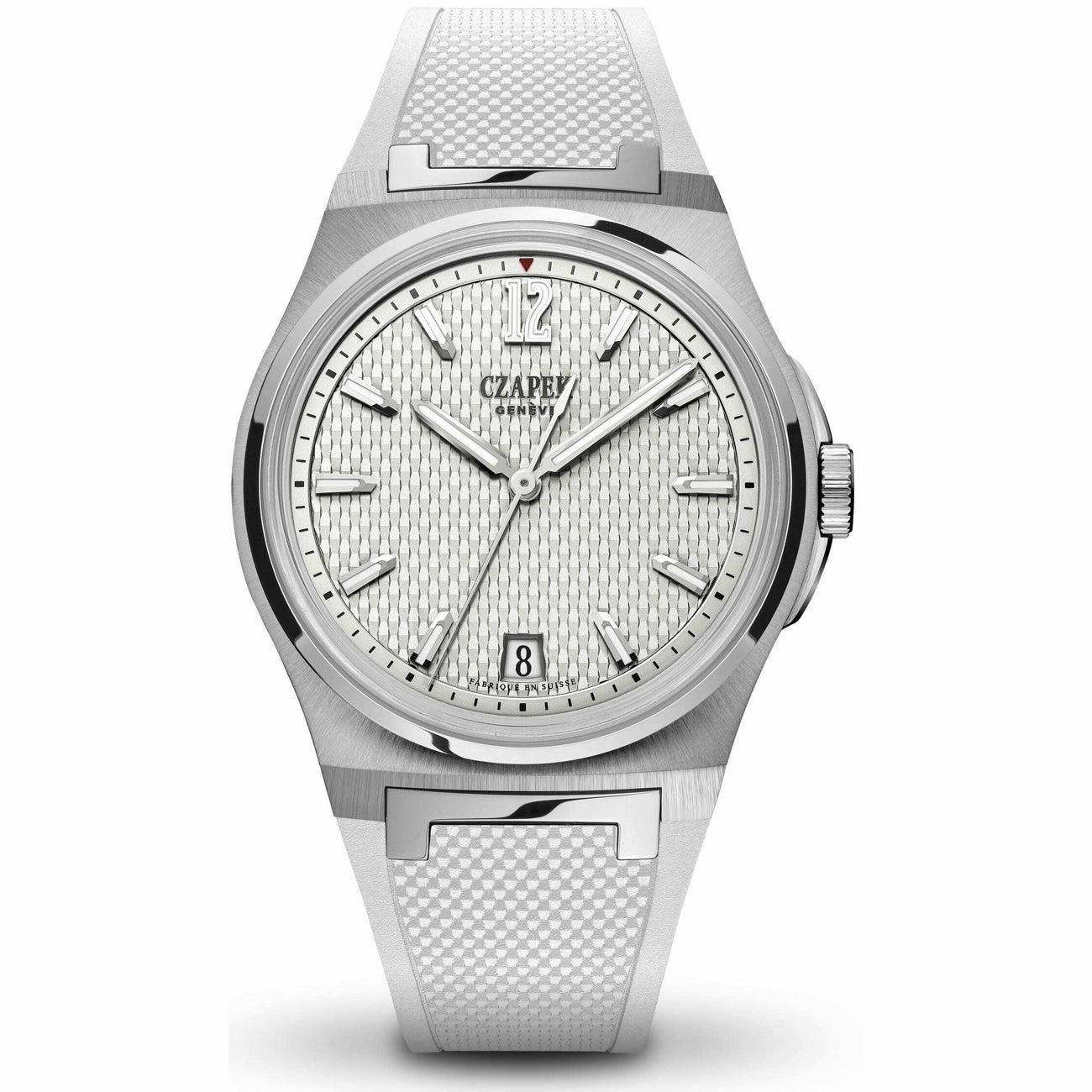 Czapek Passage De Drake Ice White on Rubber Strap