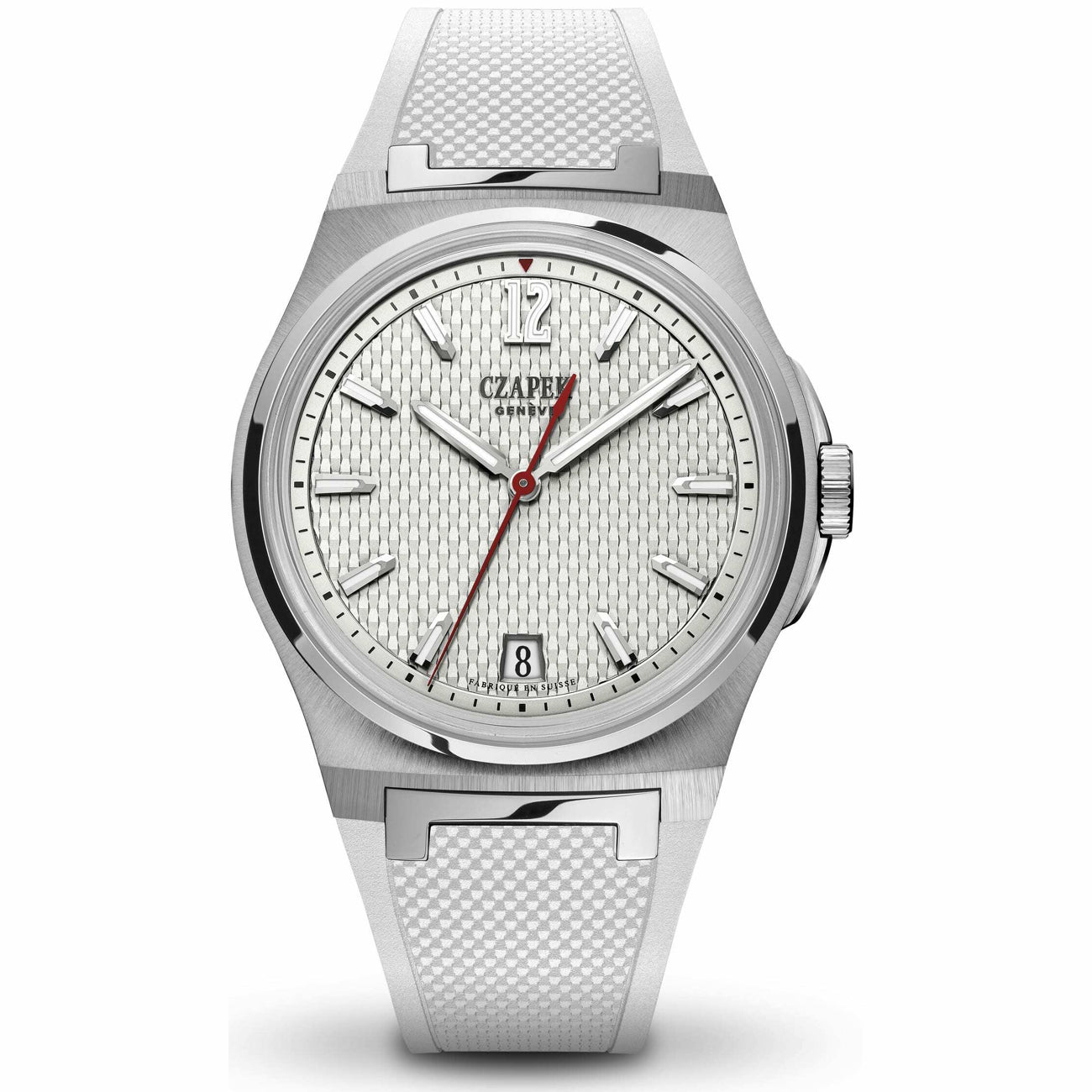 Czapek Passage De Drake Ice White on Rubber Strap